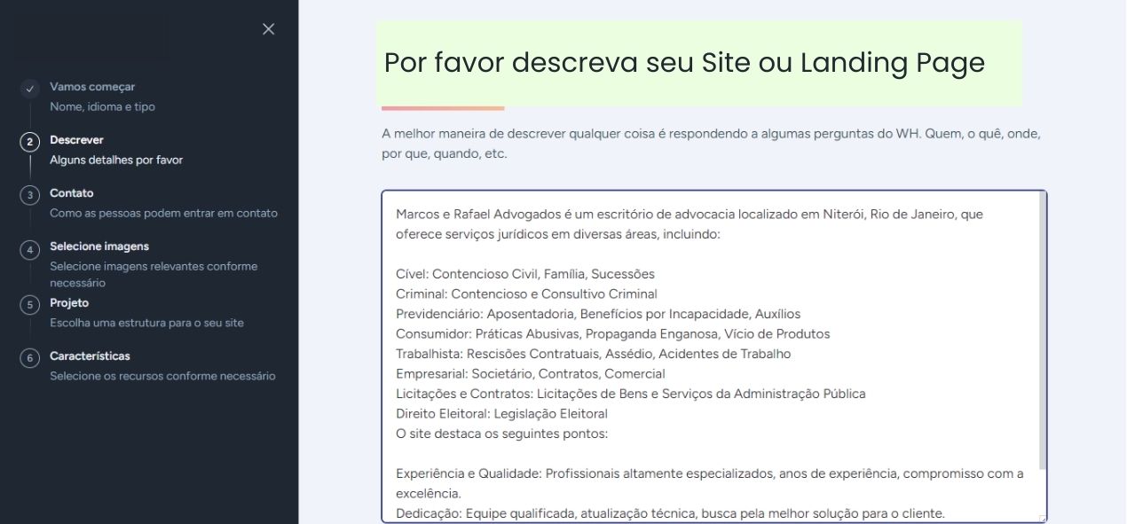 Por favor descreva seu Site ou Landing Page (1)